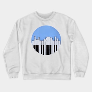 Nashville Skyline and Piano Music Vinyl Record Crewneck Sweatshirt